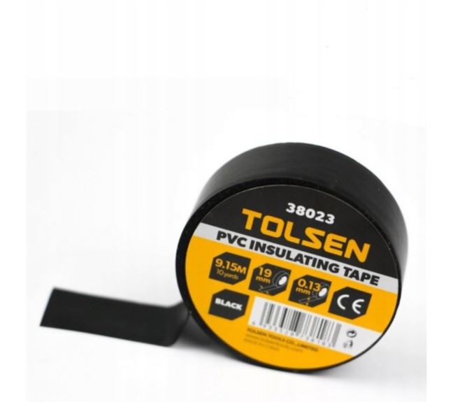Taśma izolacyjna TOLSEN PVC 19mm/9,15m czarna
