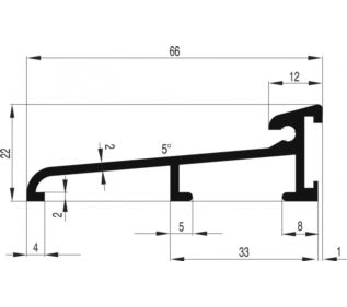 Próg LPO 66 srebro aluminium