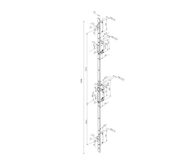 Zamek listwowy MULTISTRONG 72/... 20x1729