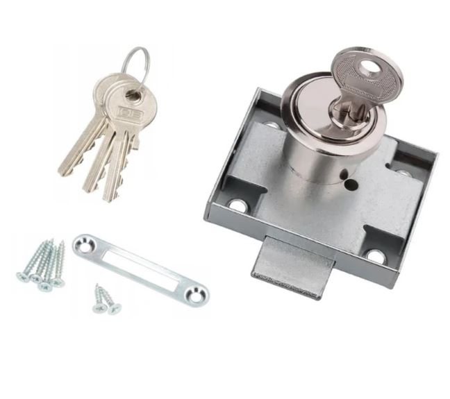 Zamek meblowy ZMB2 niklowany