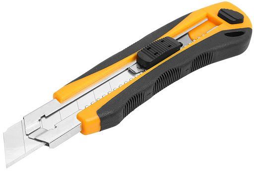 Nóż łamany TOLSEN 25x140mm zatrzask wzm.+ 3 ostrza
