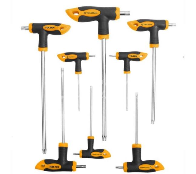 Wkrętaki TORX TOLSEN 8 szt. poprzeczna rękojeść