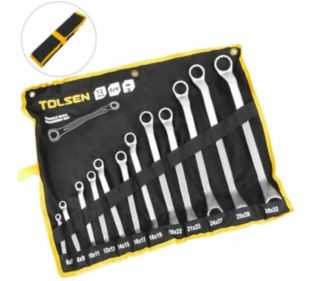 Zestaw kluczy oczkowo-odgiętych 6-32 mm 12 szt.