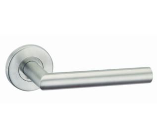 Klamka kr. DUO rozeta okrągła INOX