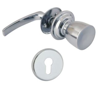 Klamko uchwyt gałkowy LOB MP2102 chrom + szyld WB