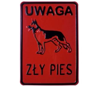 Tabliczka "Uwaga zły pies" 14x20