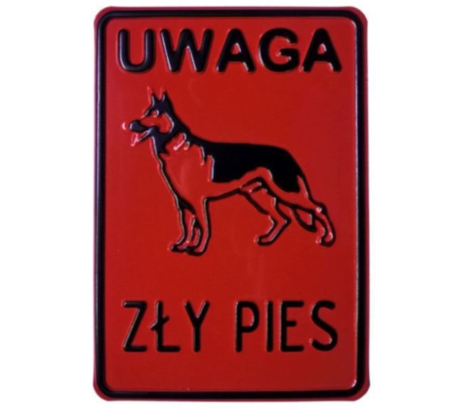 Tabliczka "Uwaga zły pies" 14x20