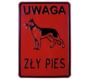 Tabliczka "Uwaga zły pies" 14x20
