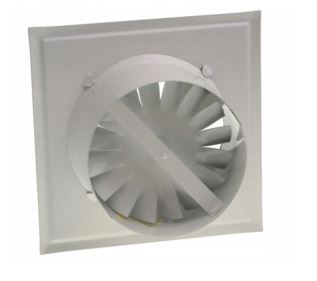 Osłona wentylacyjna z wiatrakiem biała