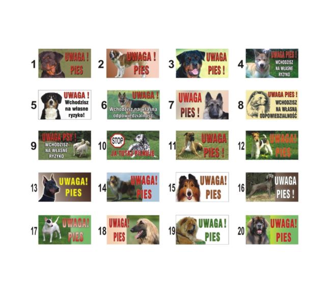 Tabliczka "Uwaga Pies" (duża)