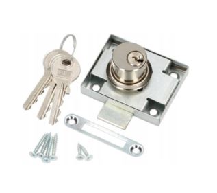 Zamek meblowy ZMB1 niklowany