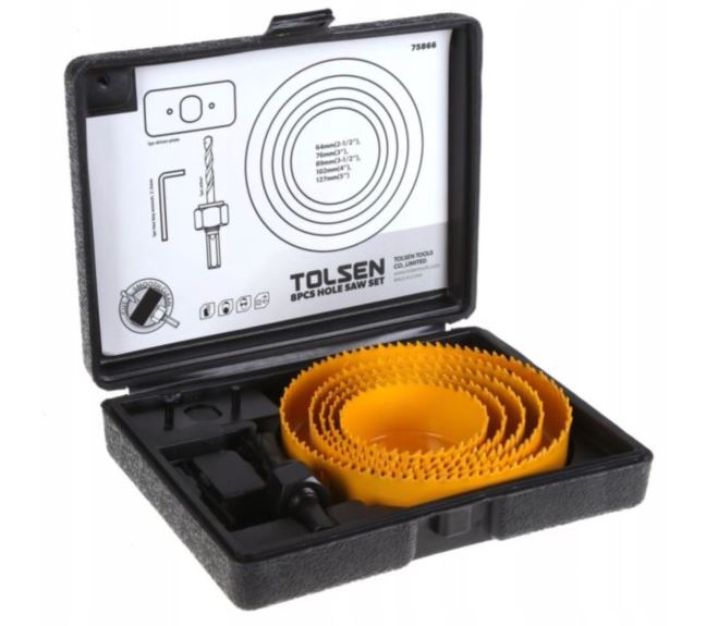 Zestaw otwornic bimetalowych TOLSEN 8 szt.