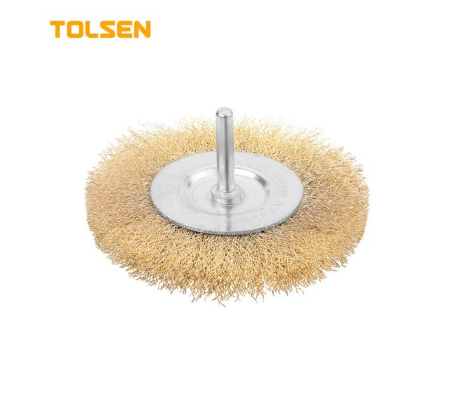 Szczotka tarczowa z trzpieniem TOLSEN druciana 50m