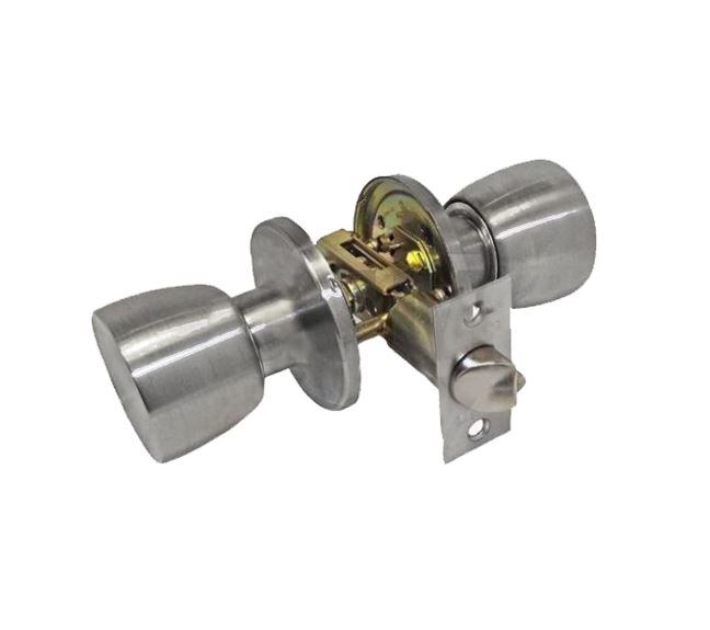 Gałka z zamkiem satyna